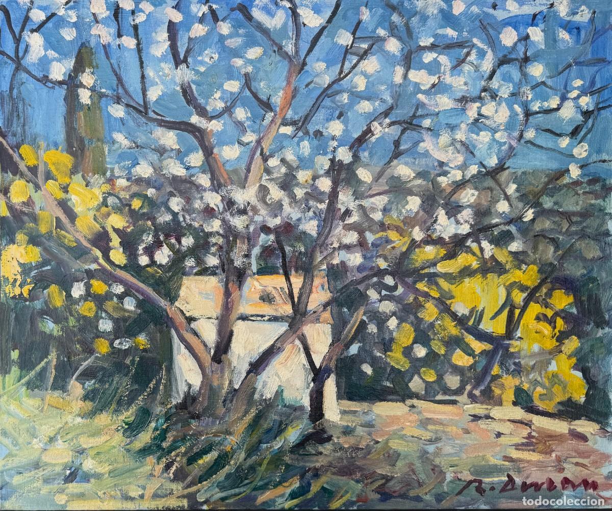 Kunst: Rafael Duran Benet &ndash; Paisaje mediterr&aacute;neo con &aacute;rboles en flor &ndash; &Oacute;leo original