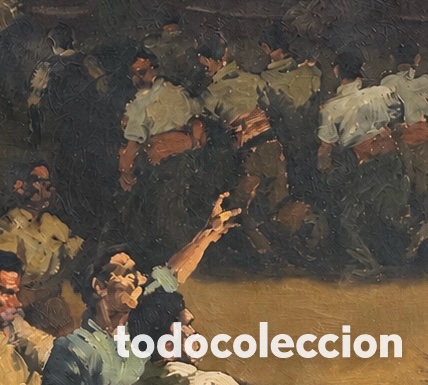 Arte: F. ECHAUZ. &ldquo;ENCIERRO&rdquo;. &Oacute;LEO SOBRE LIENZO. - Foto 4