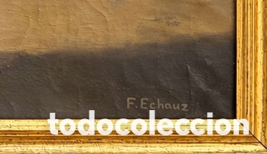 Arte: F. ECHAUZ. &ldquo;ENCIERRO&rdquo;. &Oacute;LEO SOBRE LIENZO. - Foto 6
