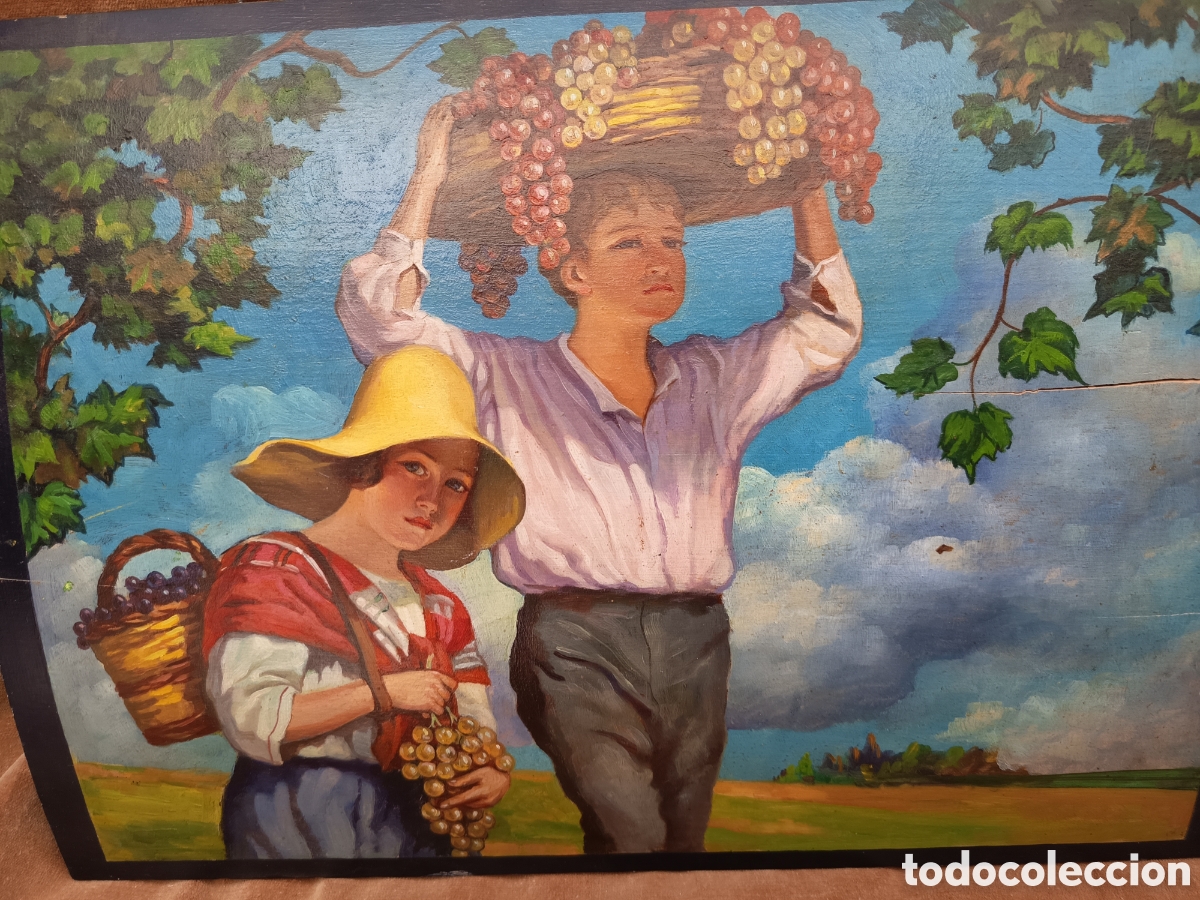 Arte: Oleo tabla la vendimia - Foto 2