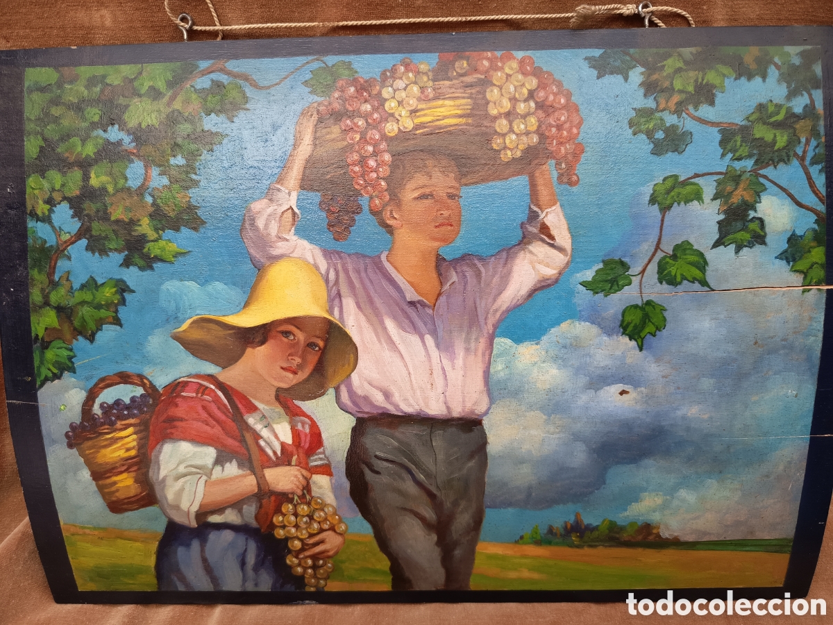 Arte: Oleo tabla la vendimia - Foto 1