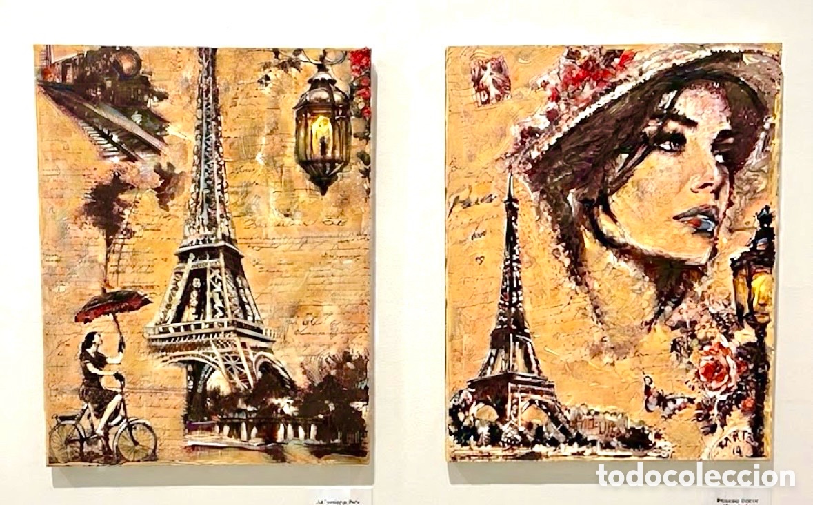 Arte: Pareja de cuadros pintados a mano en acr&iacute;lico