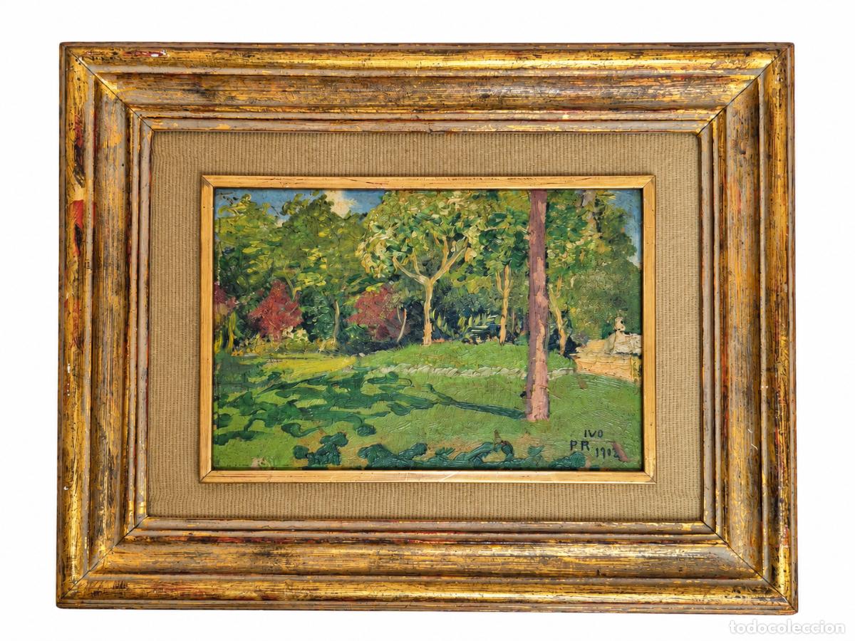 Kunst: Ivo Pascual Rod&eacute;s (Vilanova i la Geltr&uacute;, 1883 - Riudarenes, 1949) - Paisaje - A&ntilde;o 1902 - &Oacute;leo Tabla