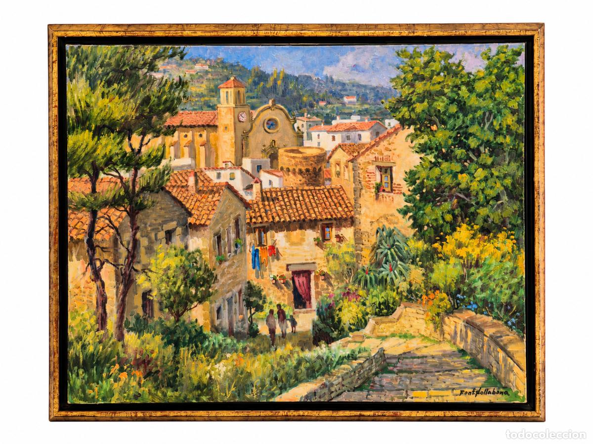 Kunst: Josep Font Sellabona (Collsuspina, 1928 &ndash; Vic, 2010) - Tossa de Mar - &Oacute;leo sobre Lienzo - A&ntilde;o 2002