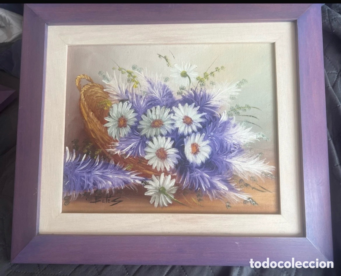 Kunst: Pintura &oacute;leo betes cuadro margaritas
