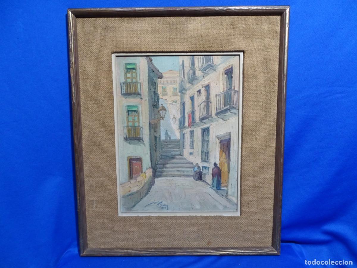 Arte: &Oacute;LEO SOBRE TELA MOHAMED SABRY (EL CAIRO 1917-2018). CALLE DE MADRID 1954. DEDICADO 1955.