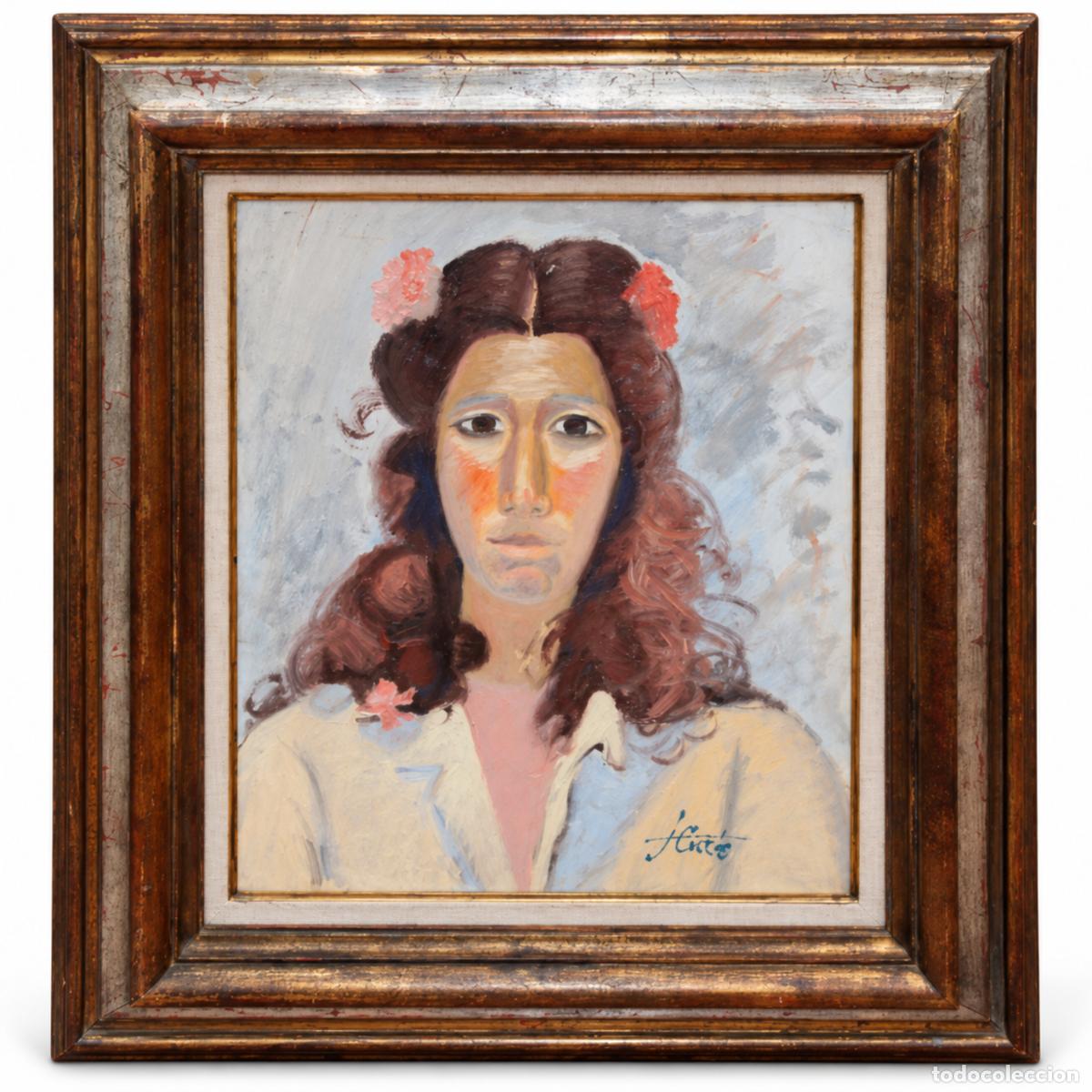 Art: JORDI CUR&Oacute;S VENTURA (1930 - 2017), OLEO - A&Ntilde;OS 70 - RETRATO FEMENINO - 55 X 45 CM.