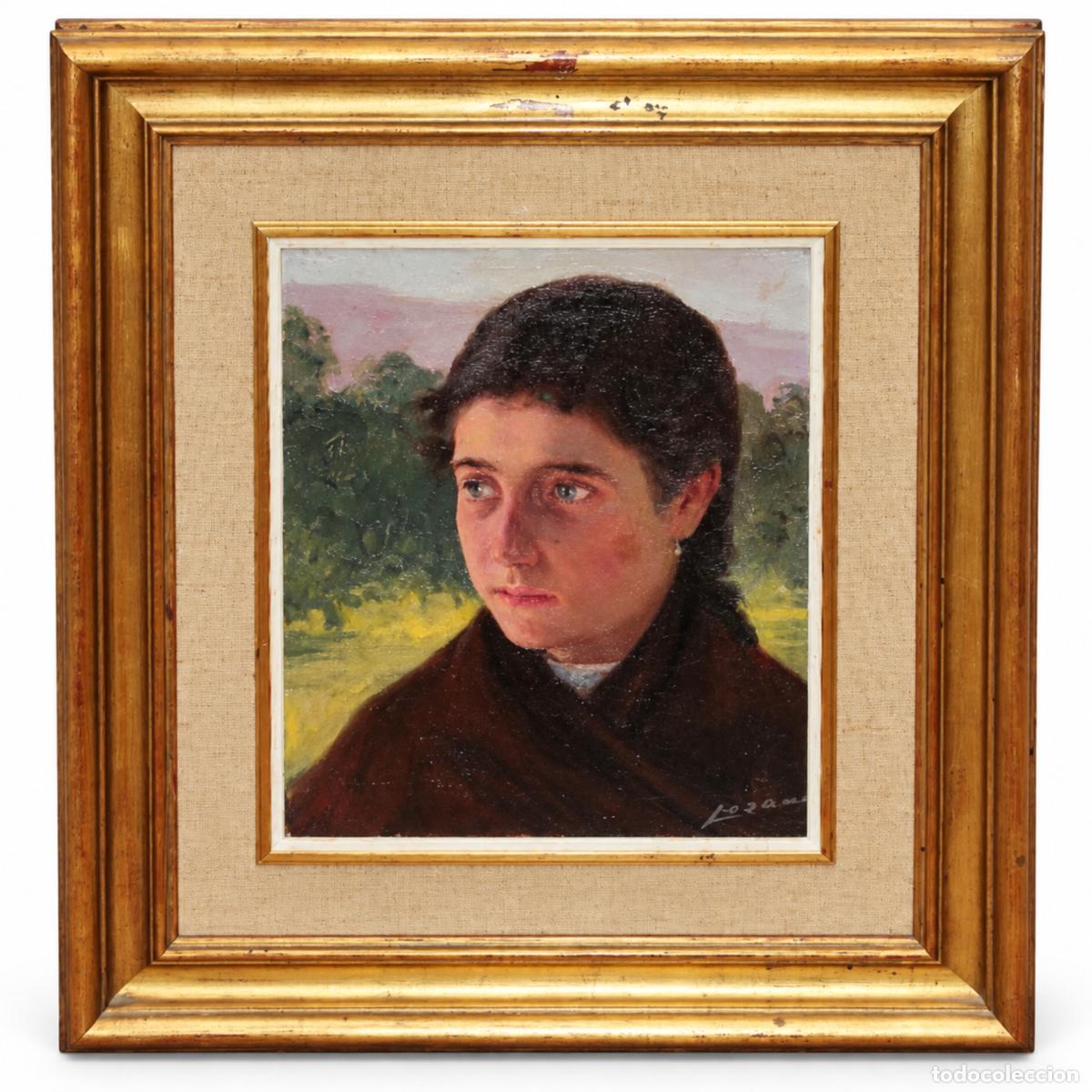 Arte: ENRIQUE LOZANO (Valencia, fin. siglo xix) OLEO SOBRE TELA. RETRATO DE UNA JOVEN