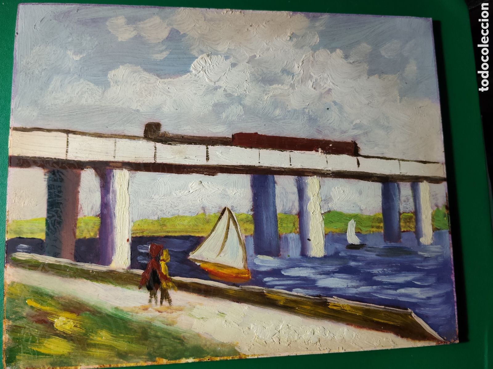 Arte: OLEO PINTADO A MANO 25X20 AUTOR DESCONOCIDO