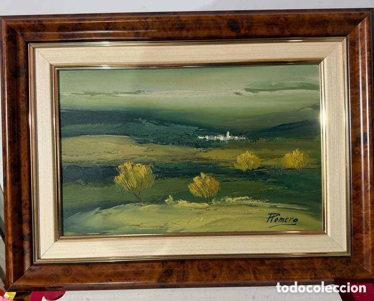 Arte: &Oacute;leo sobre tablero, paisaje de Romero