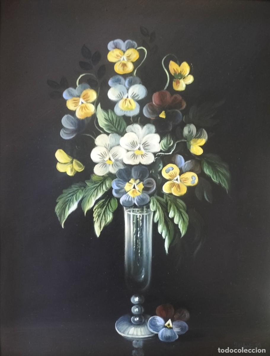 Arte: Pareja &Oacute;leo sobre Cobre &ndash; Floreros Barrocos - J. M. Angulo (Esc. Cordobesa c. 1988)