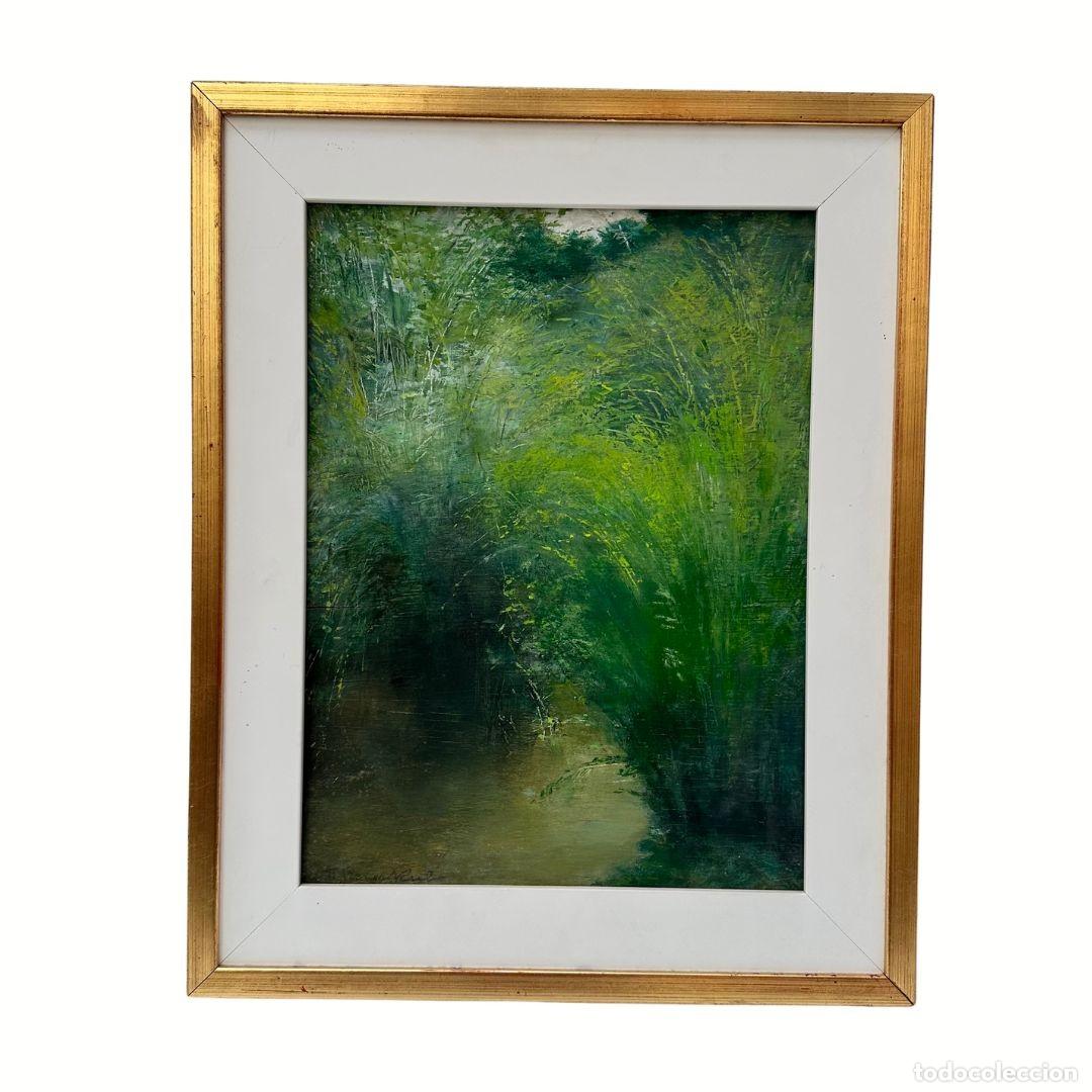 Arte: &Oacute;leo sobre cart&oacute;n &ldquo;Paisaje Verde&rdquo;, Timoteo P&eacute;rez Rubio, s. XX &ndash; Espa&ntilde;a