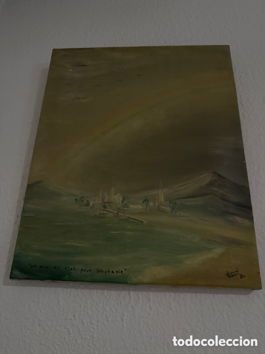 Arte: Pintura original al &oacute;leo sobre lienzo &ldquo;Un arc en ciel pour Stephanie&rdquo;