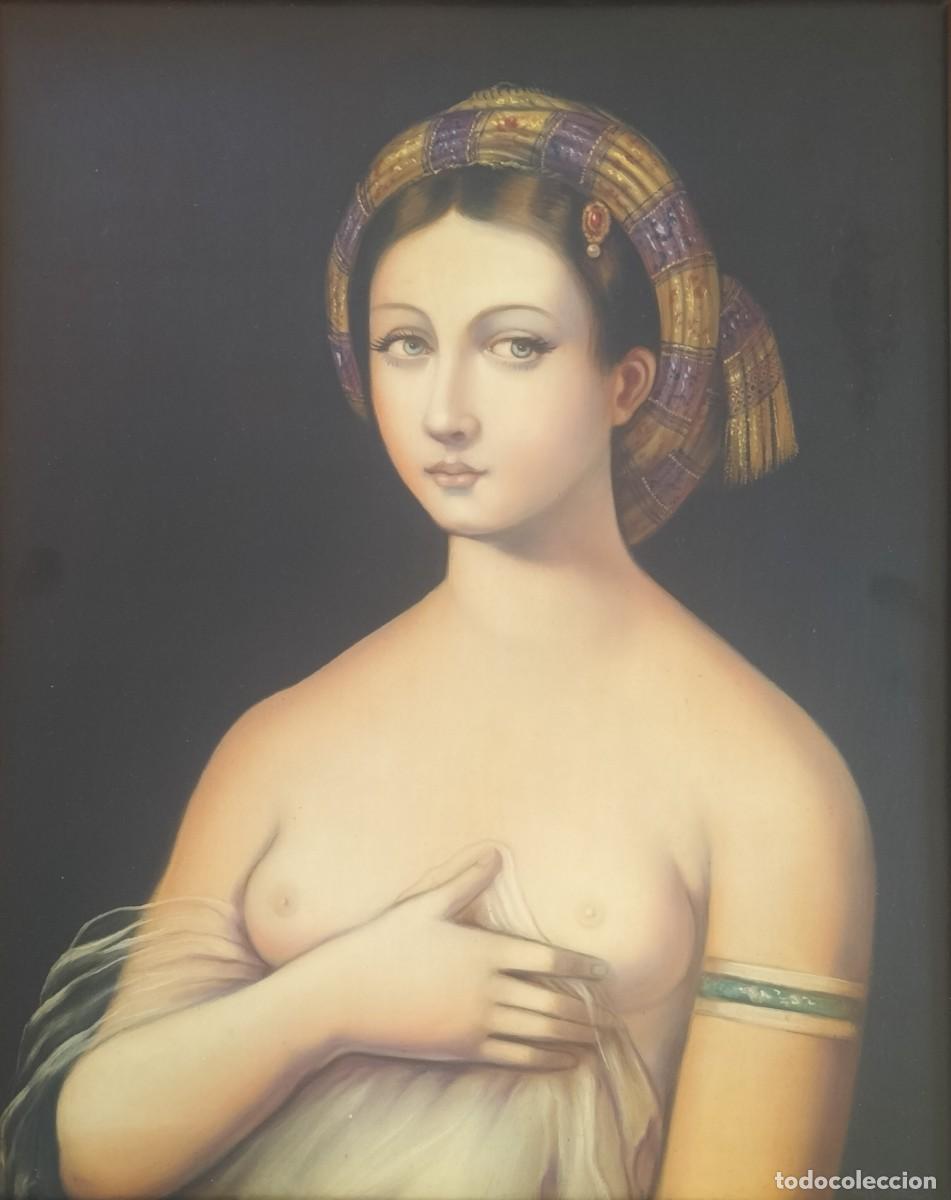 Arte: Pareja &Oacute;leo sobre Cobre &ndash; La Fornarina de Rafael y Profeta Oriental- J. M. Angulo (Esc. Cordobesa c.