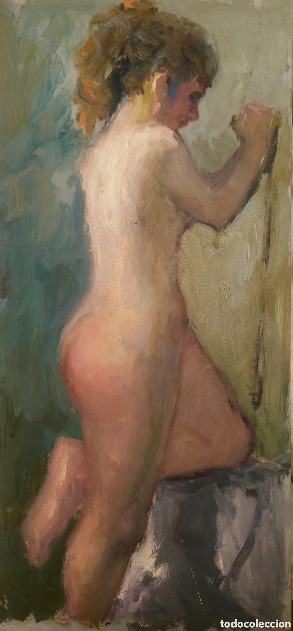 Arte: Jos&eacute; Guevara (M&aacute;laga 1930-2017) pintura desnudo femenino, sin firma.