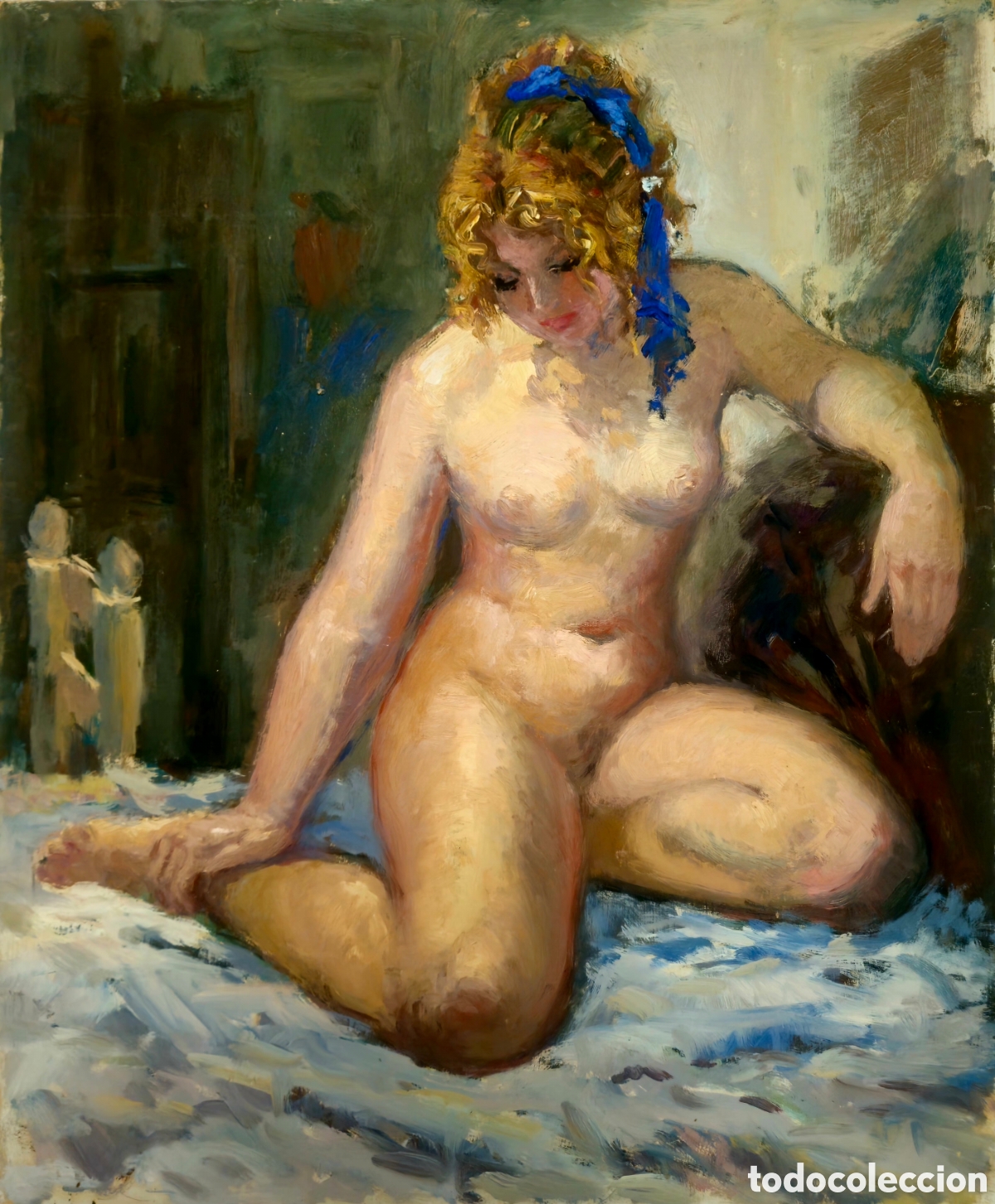 Arte: Jos&eacute; Guevara (M&aacute;laga 1930-2017) magnifico desnudo femenino, sin firma.