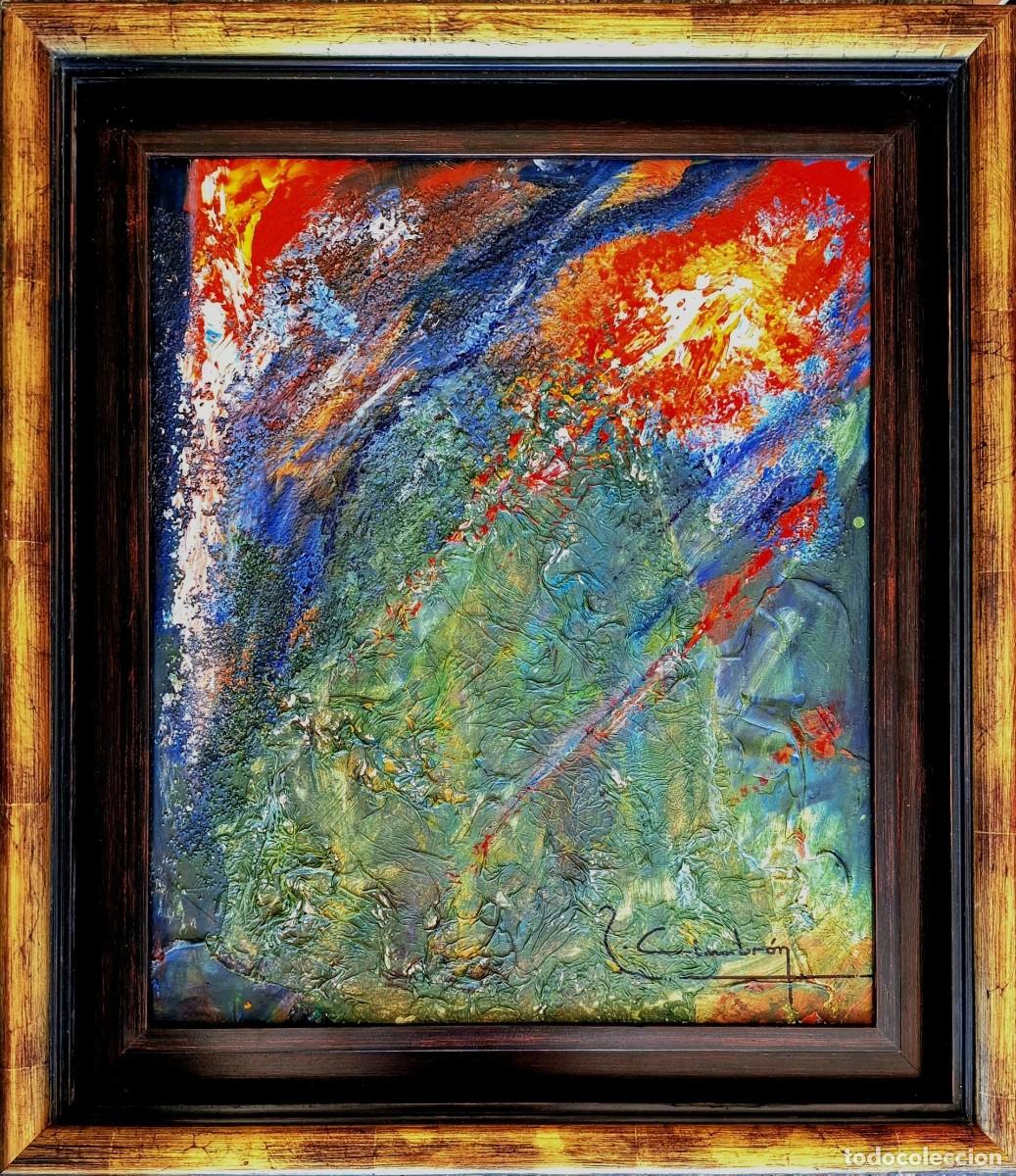 Kunst: Cuadro abstracto firmado por R.Cimbr&oacute;n .Titulo S.O.S. 2006