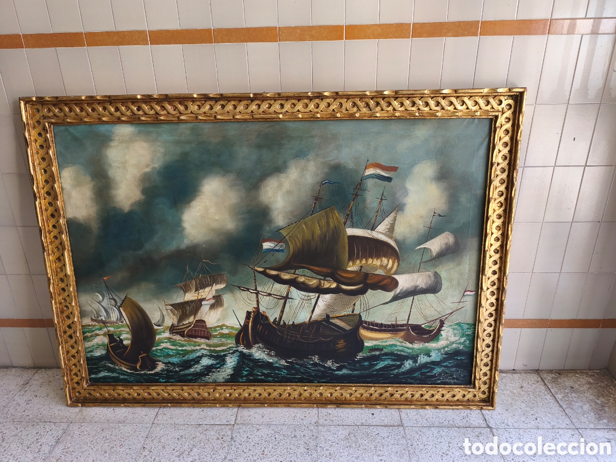 Arte: Gran lienzo en oleo firmado F.Sanchiz