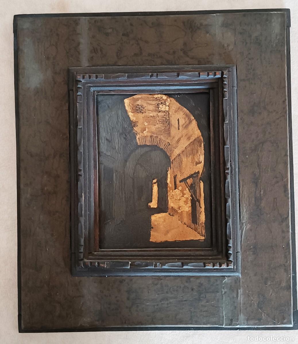 Arte: ANTIGUA PINTURA SOBRE PLANCHA METALICA