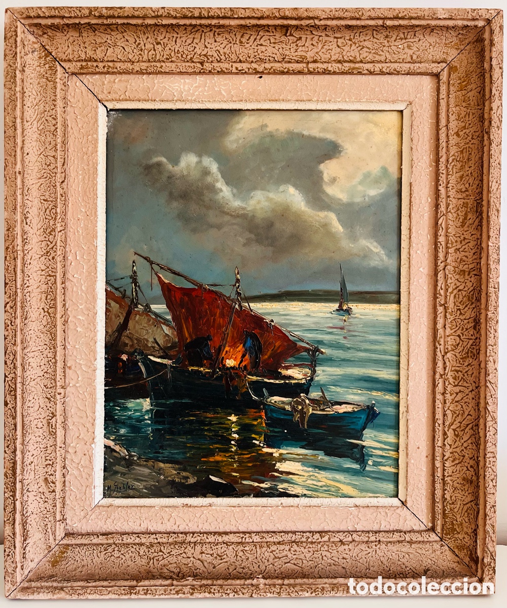 Arte: Cuadro Marcel Stebler Barcos Mar&iacute;timos