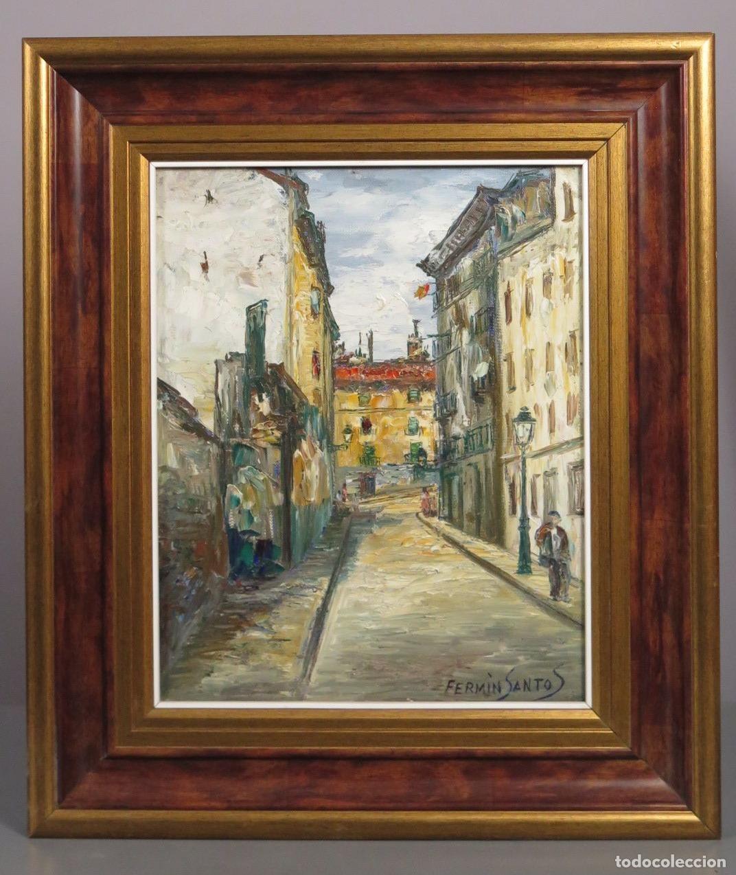 Arte: VISTA DEL CALLEJON DEL MELLIZO. RASTRO MADRID. OLEO S/ LIENZO. FERMINA SANTOS
