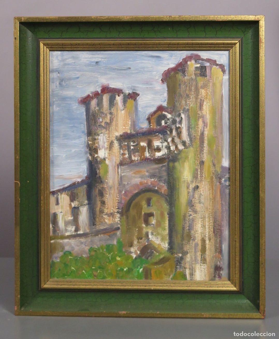 Arte: VISTA CASTILLO DE SIG&Uuml;ENZA. OLEO S/TABLA. HACIA 1960