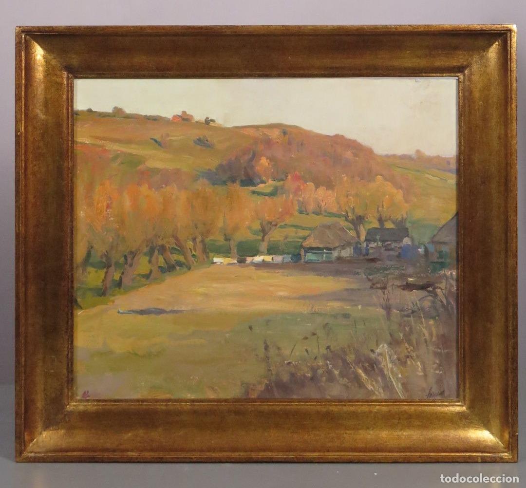 Arte: Granja en la regi&oacute;n de Ch&aacute;rkov. OLEO S/ CARTON. Anatoliy Leonidovich Nasedkin