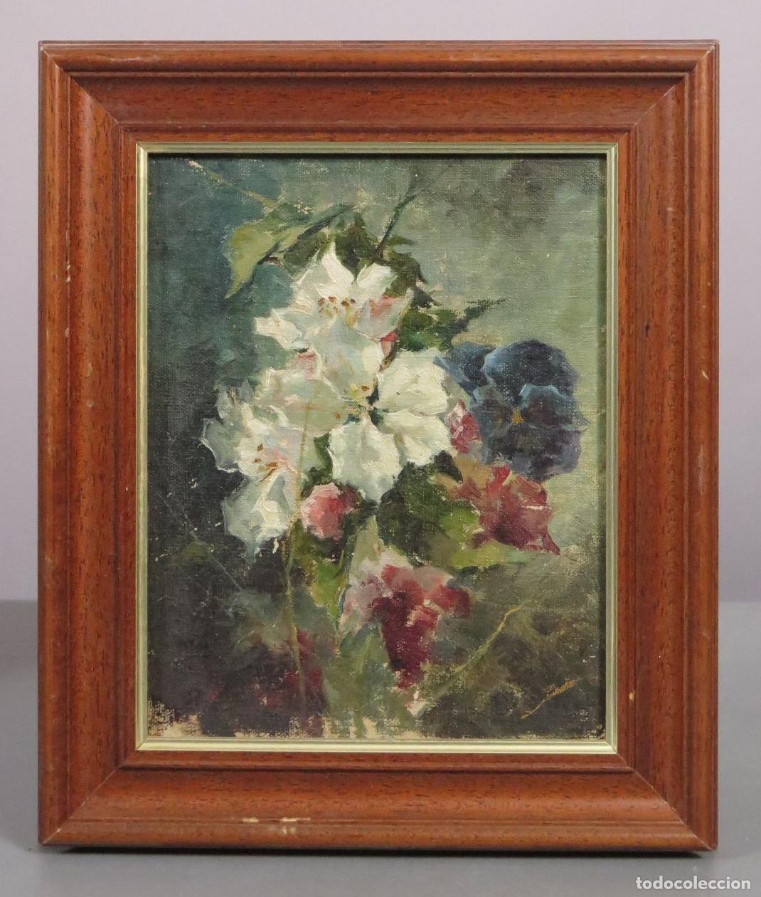 Arte: APUNTE. FLORES. OLEO S/ LIENZO. SIGLO XIX
