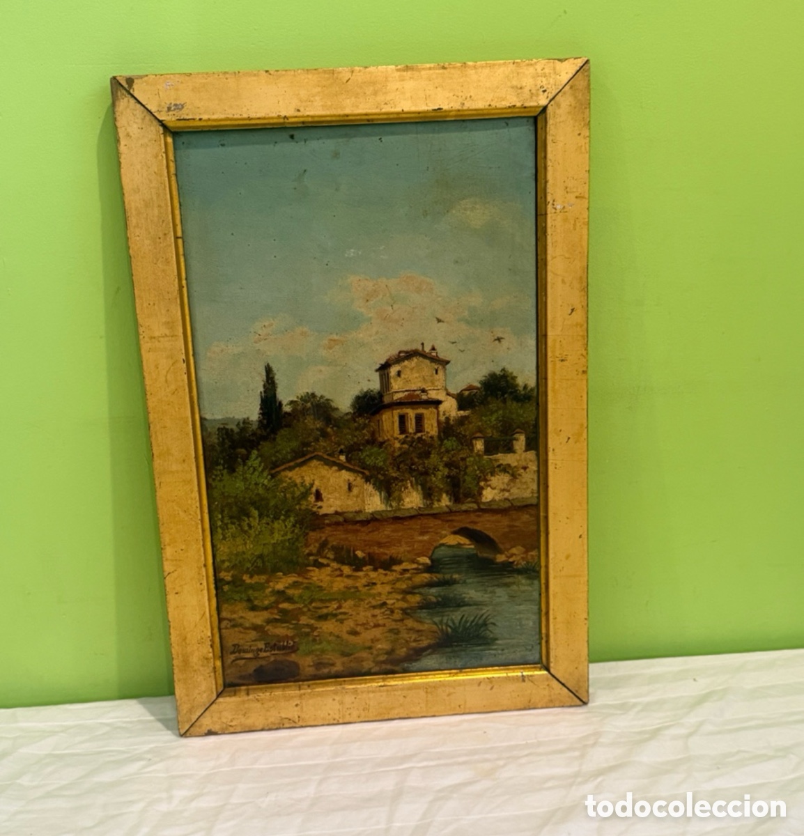 Arte: Domingo Estubli&eacute; Partag&agrave;s &ndash; Paisaje con puente &ndash; &Oacute;leo sobre tabla &ndash; Siglo XIX