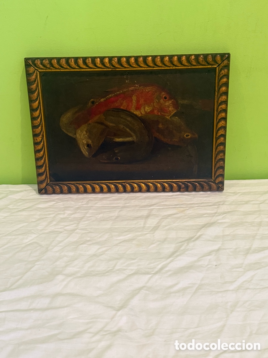Arte: Atribuido a Domingo Estubli&eacute; Partag&agrave;s &ndash; Bodeg&oacute;n de peces &ndash; &Oacute;leo &ndash; Siglo XIX