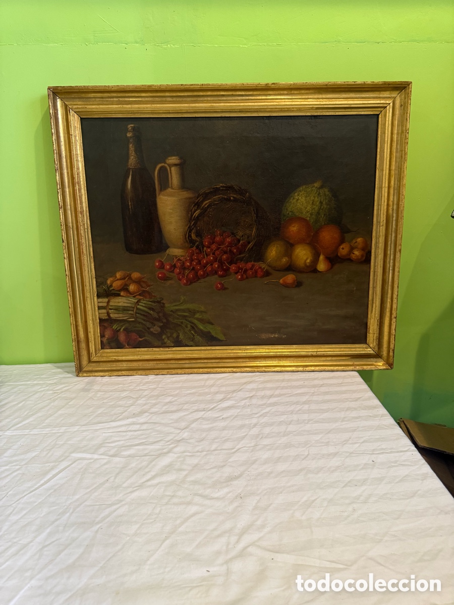 Arte: Atribuido a Domingo Estubli&eacute; Partag&agrave;s &ndash; Gran bodeg&oacute;n de frutas &ndash; &Oacute;leo siglo XIX