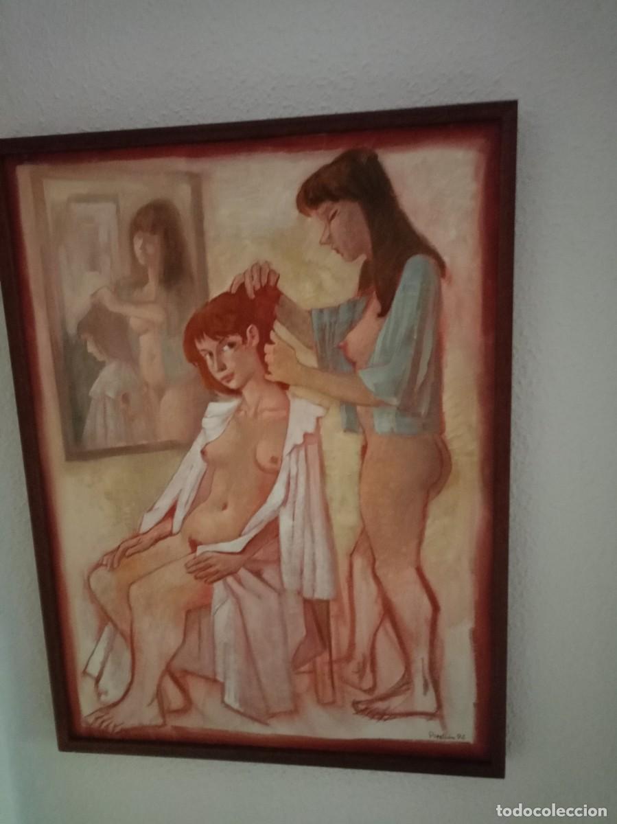Arte: Perell&oacute;n, Celedonio. &Oacute;leo sobre lienzo. Peinadoras. 1994