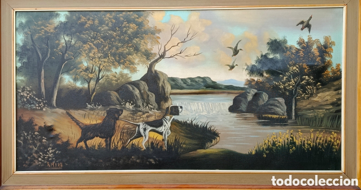Arte: Cuadro Paisaje con perros - Foto 3