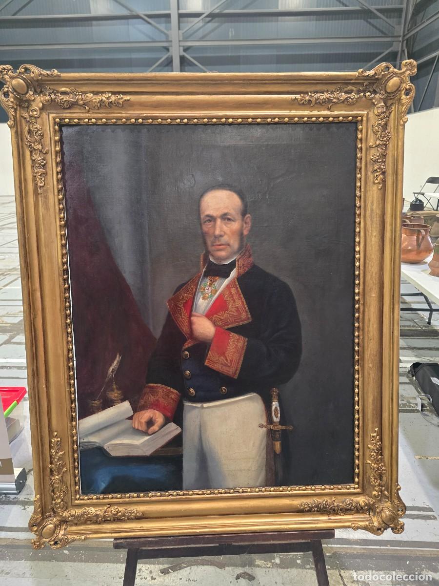 Arte: Oleo sobre lienzo PABLO SANZ BAEZ Reentelado ( Pamplona 1801-Estella 1839) Militar Carlistatar