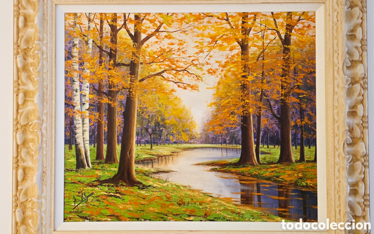 Arte: Cuadro &oacute;leo original J.Falguera. T&iacute;tulo:&rdquo;Paisaje oto&ntilde;al&rdquo;
