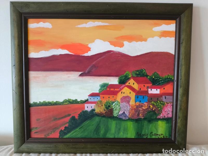 Arte: Cuadro original pintado a mano marco de madera