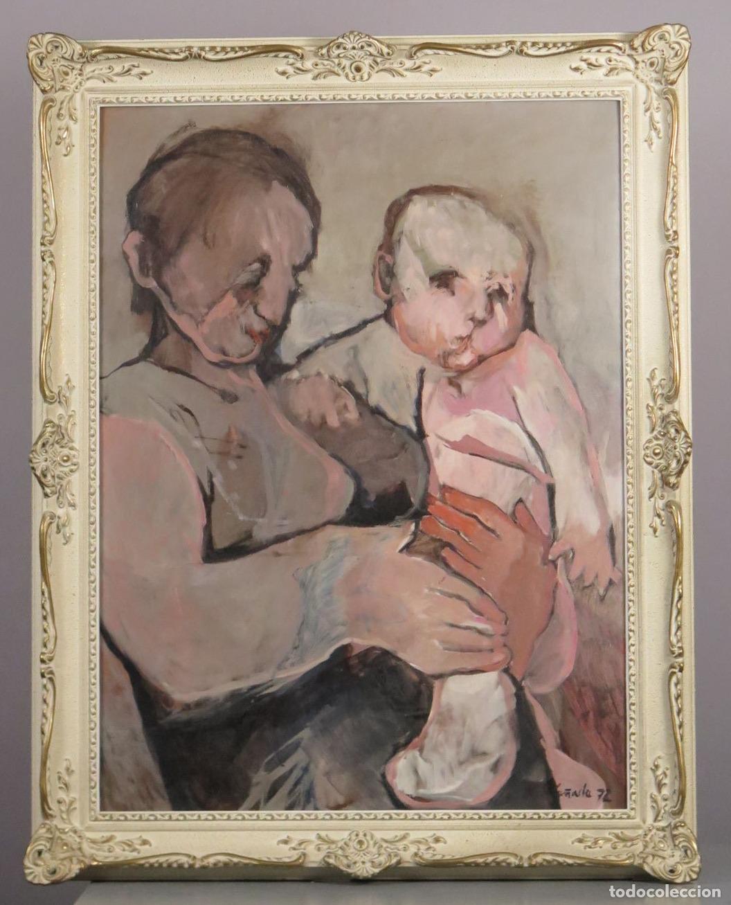 Arte: GRUPO FAMILIAR. OLEO S/ TABLE. INFLUENCIA PICASSIANA. 1972. NATI CA&Ntilde;ADA PE&Ntilde;A. 1942
