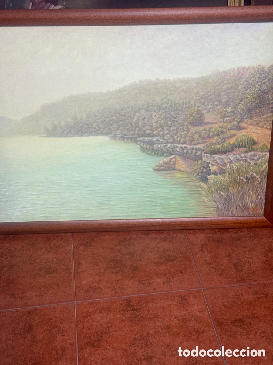 Arte: &Oacute;leo sobre tabla Laguna, lengua ruidera Pintor, Rafael Mart&iacute;nez