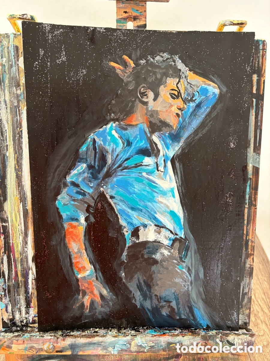 Arte: Cuadro pintado en acr&iacute;lico de Michael Jackson - Foto 3