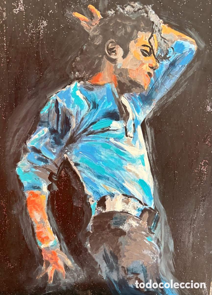 Arte: Cuadro pintado en acr&iacute;lico de Michael Jackson - Foto 4