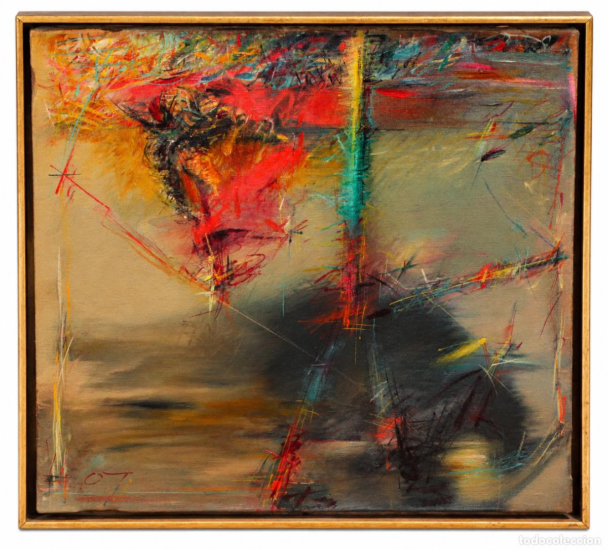 Kunst: JOAN CRUSPINERA I MU&Ntilde;OZ (Tiana, Barcelona, 1945) OLEO SOBRE TELA DE TEMA TAURINO