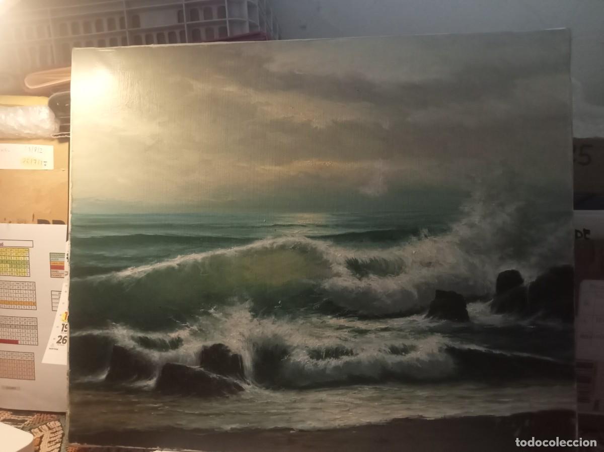 Art: Extraordinaria marina &oacute;leo sobre lienzo 46x38. Firmada R. CASAL.