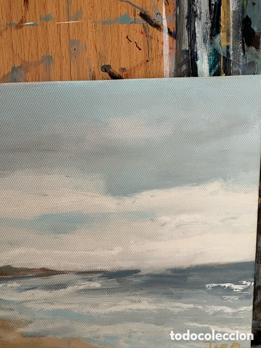 Arte: Tr&iacute;ptico pintado a mano en acr&iacute;lico de playa - Foto 8