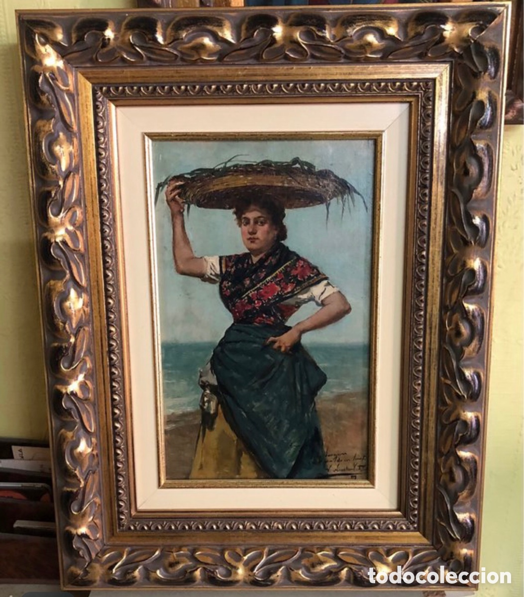 Art: VICENTE NICOLAU COTANDA(SAGUNTO 1852-BUENOS AIRES 1898) OLEO/tabla medidas 31x19,5 con marco 50x38