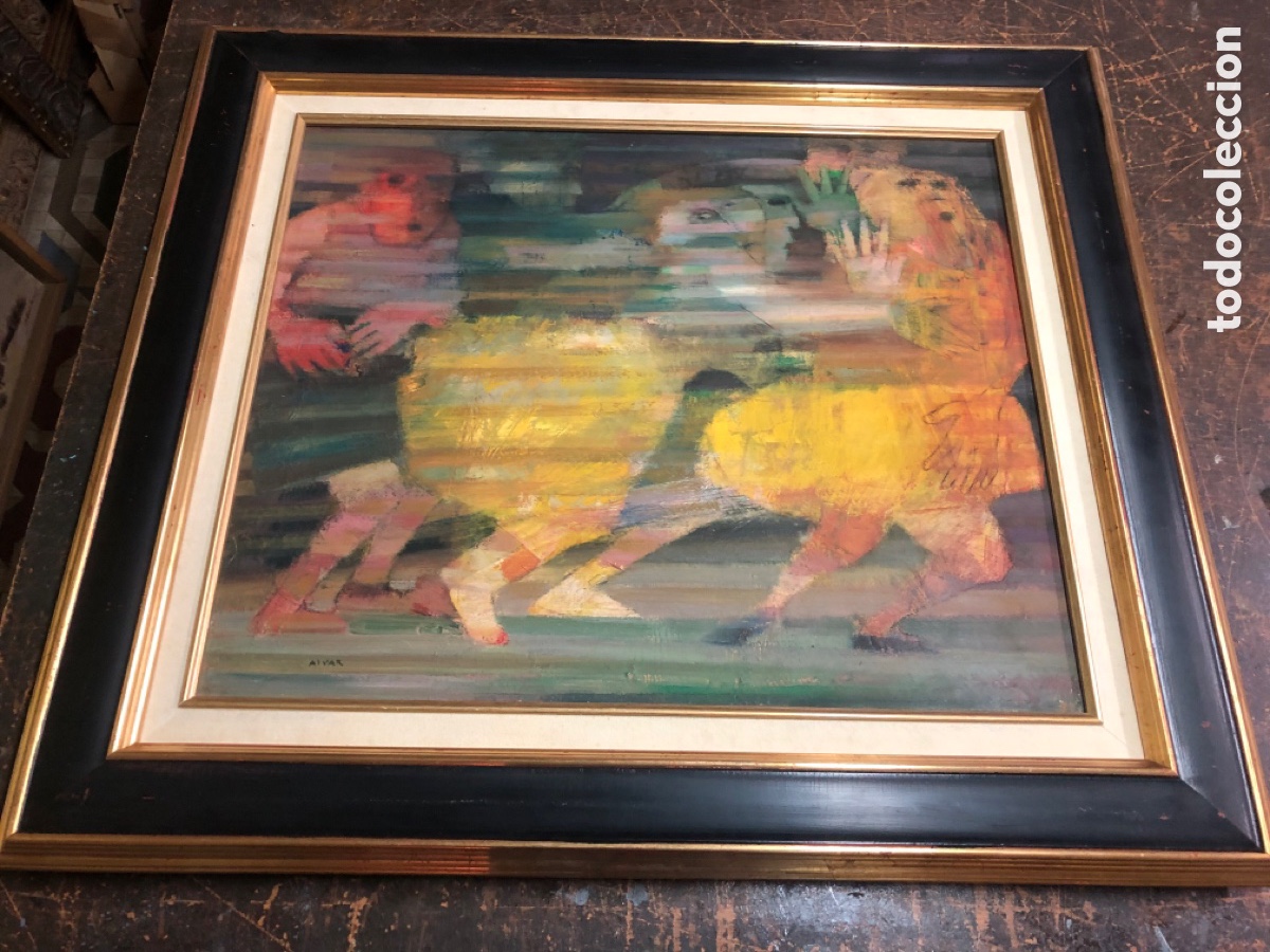 Kunst: Oleo sobre lienzo firmado un tal Alvar medidas 65,5x55 con marco 87x76