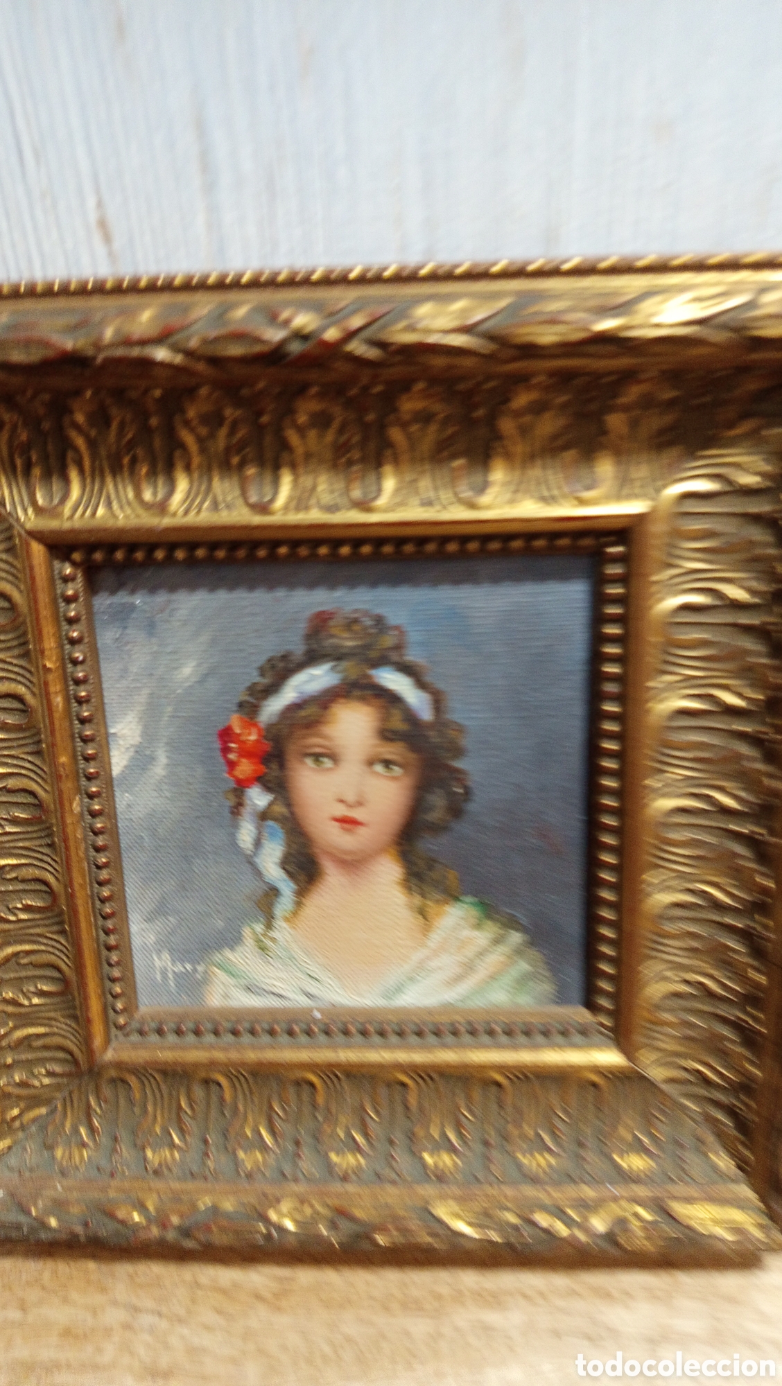 Art: Bonito &oacute;leo antiguo firmado mary