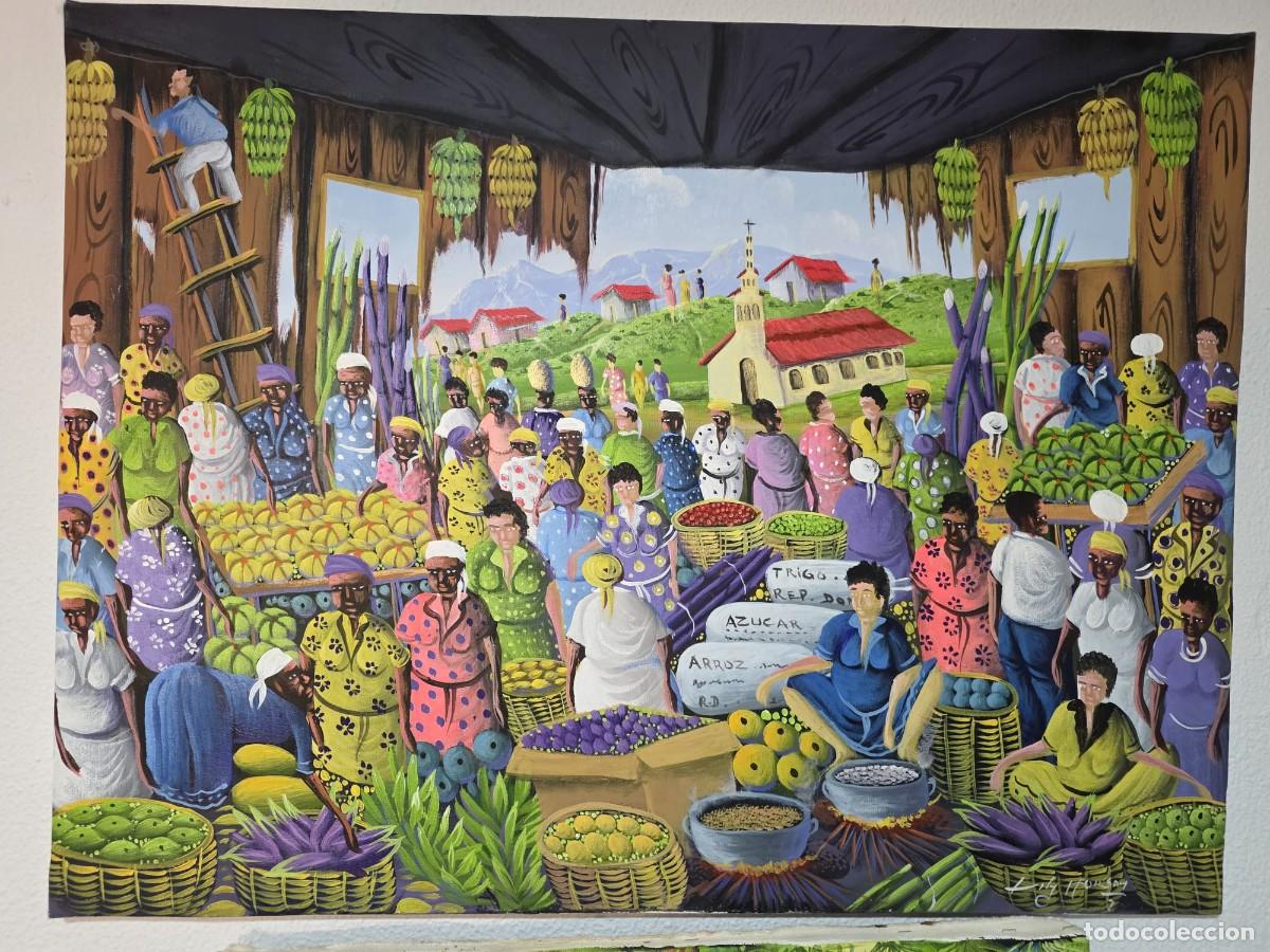 Arte: Mercado colonial, obra de Lily Honson
