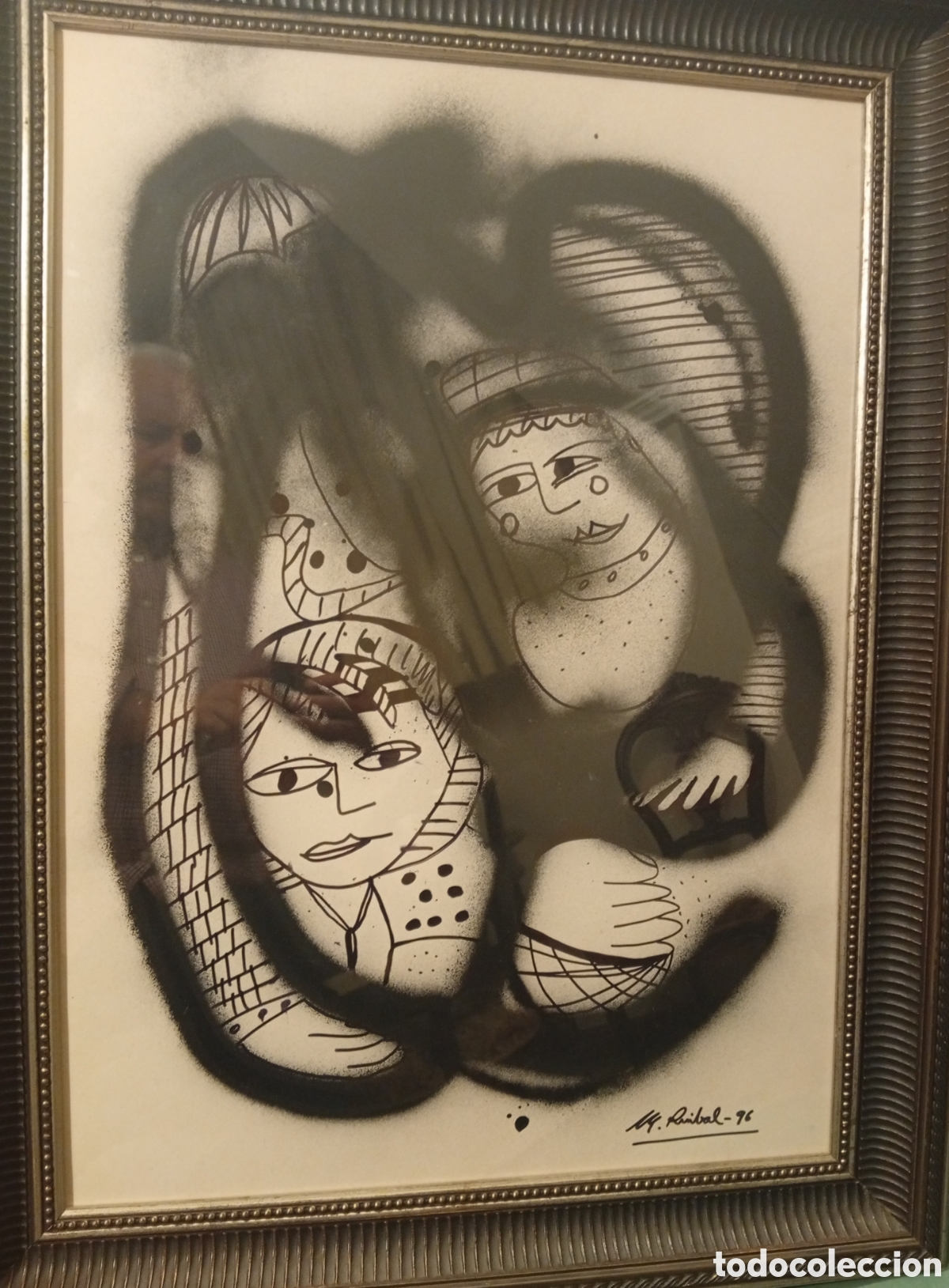 Arte: Pintura gallega t&eacute;cnica mixta de la gran Mercedes ruibal Argibay (San Andr&eacute;s de Xeve 1928- 2003)