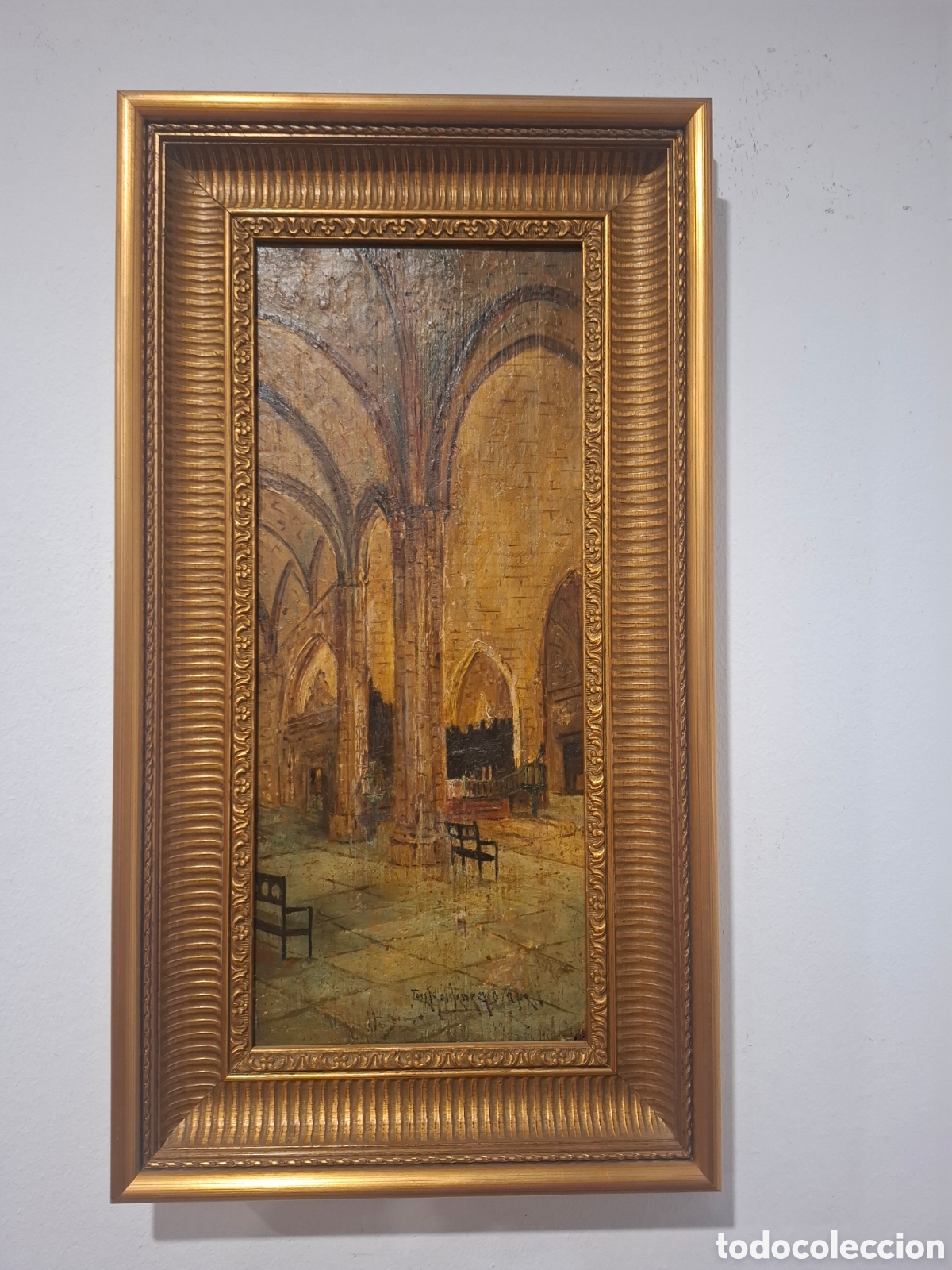 Art: Oleo sobre tabla jose Montenegro y capell 60x33