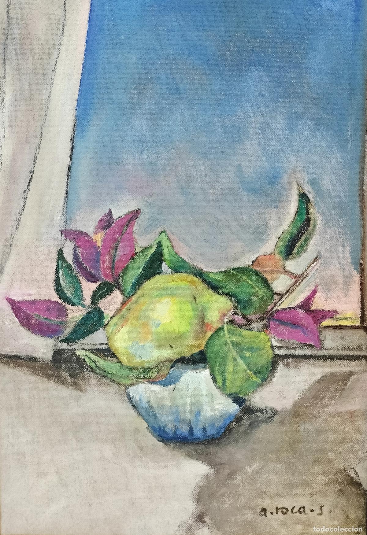 Art: BODEG&Oacute;N CON MEMBRILLO. ANNA ROCA-SASTRE. &Oacute;LEO SOBRE LIENZO. ESPA&Ntilde;A. SIGLO XX.